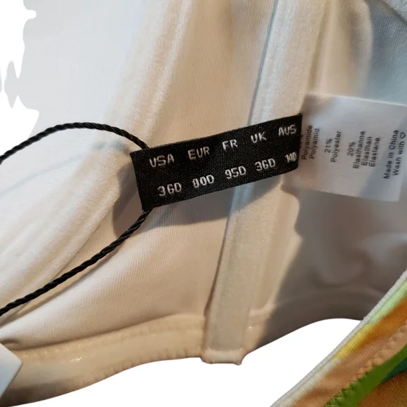 Huit Paris Summer Days Swirl Bandeau Bikini Top36D NEW Bikinis